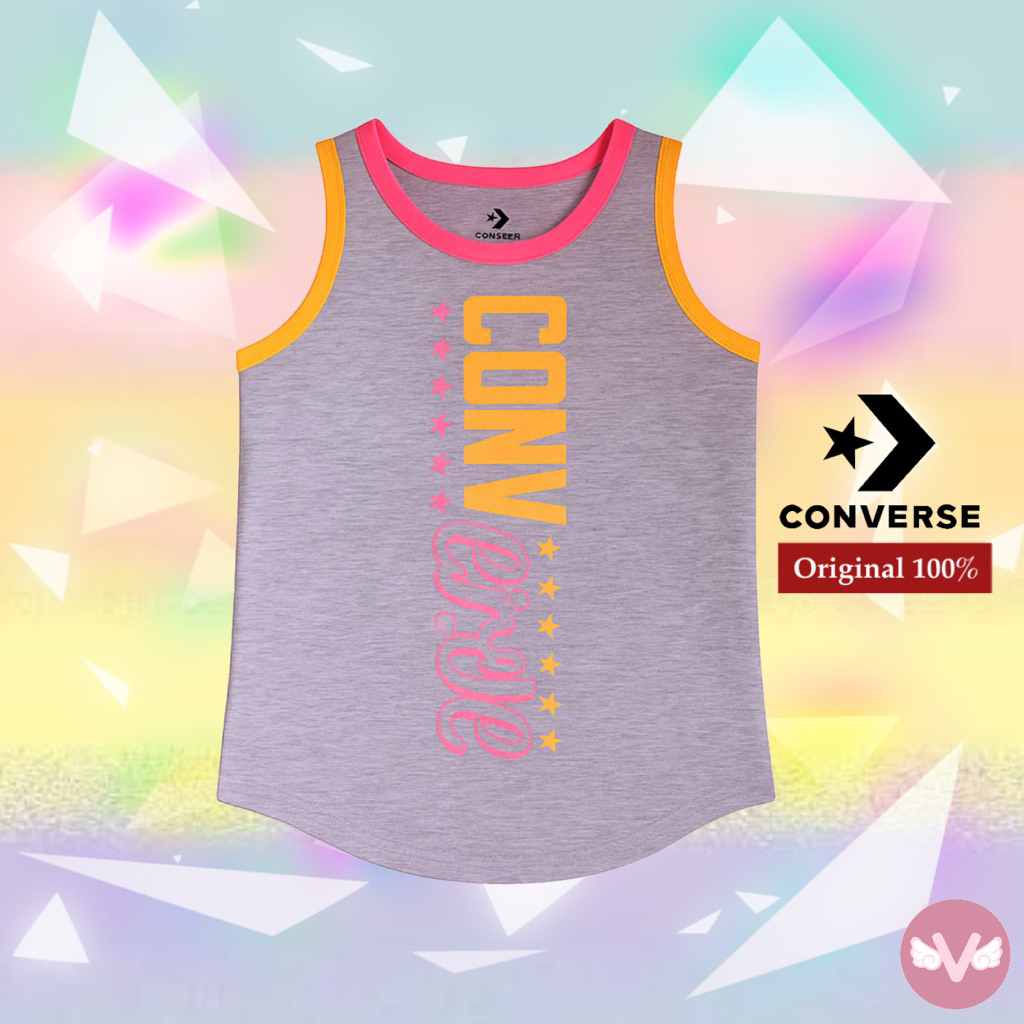 Converse Tank top baju anak perempuan abu muda pink / tank top anak converse / tank top converse / t