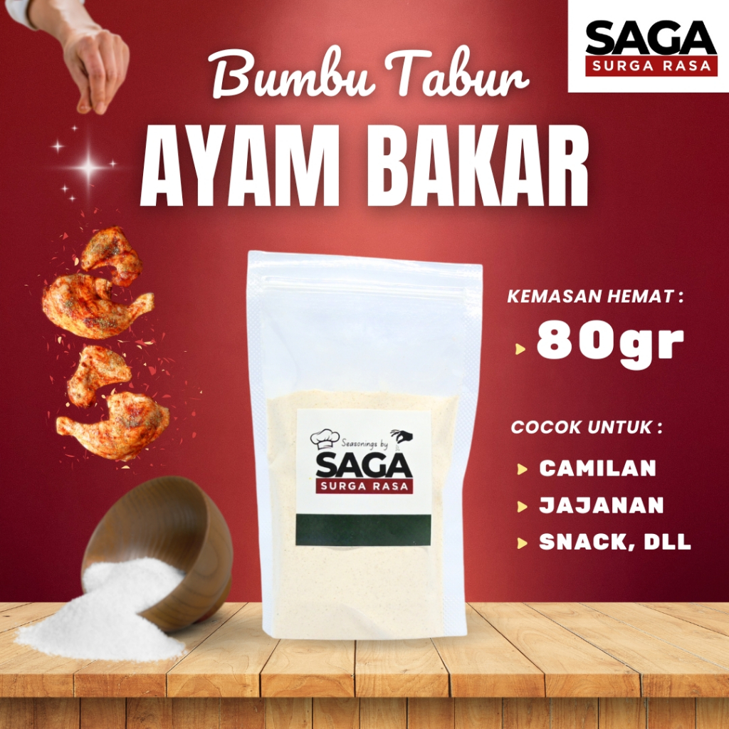 

SURGA RASA Bumbu Tabur Ayam Bakar 80gr - Bumbu Tabur Rasa & Bubuk Tabur Premium