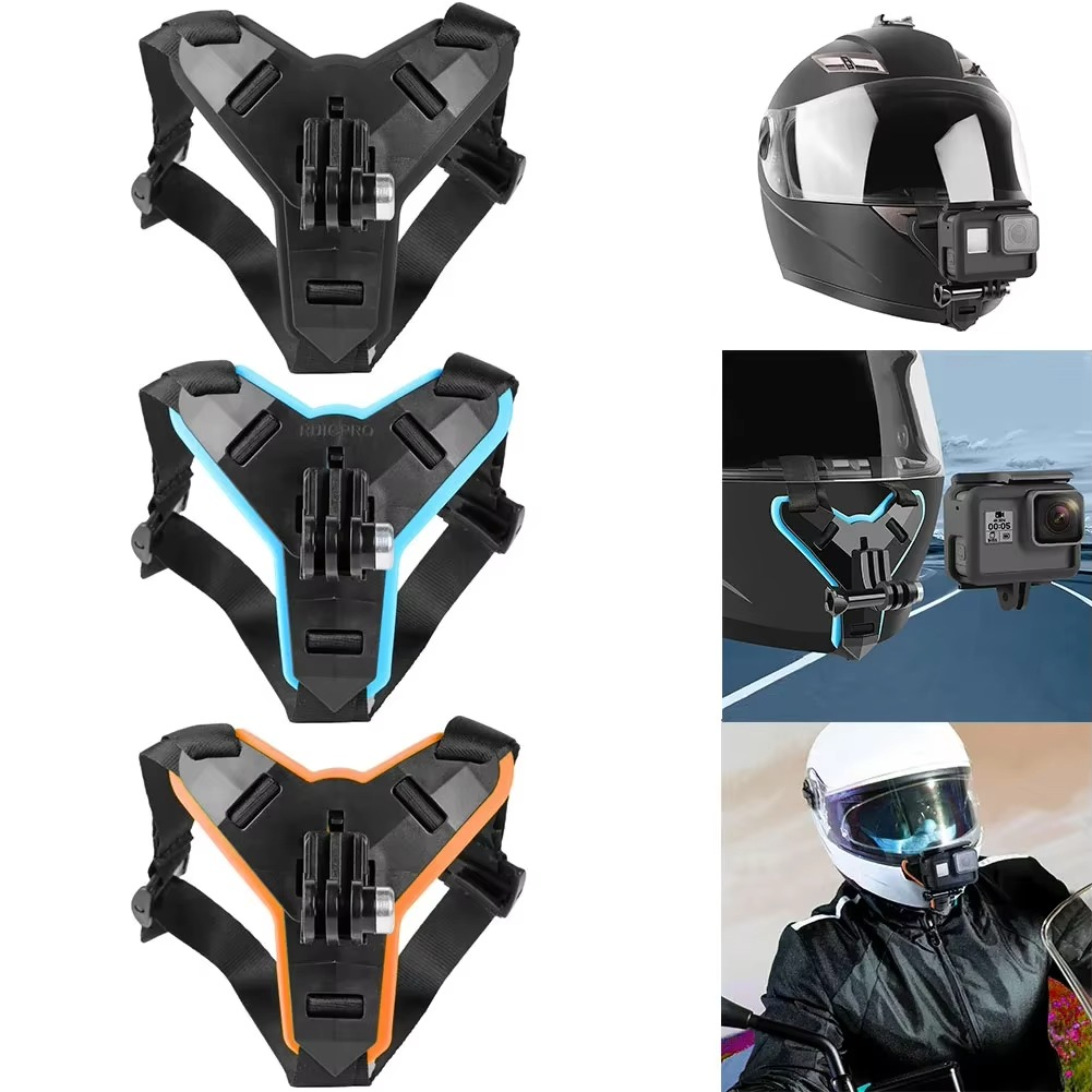 Strap Dagu Mounting Holder Dudukan Helm Motor Digital Action Camera Bracket Breket Chin Mount Helmet Tali Helm Fullface Depan Dashcam Smartphone Recording Phone Holder Motor Go Pro Hero 13 Motorcycle Helmet riding equipment Chin Mount GoPro Motovlog