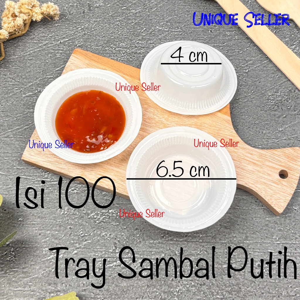 Mika Tray Sambal Saos Kecap PUTIH isi -+ 100 pcs / Tray Mika Sambal Saos Kecap Mayo Sambel Bumbu