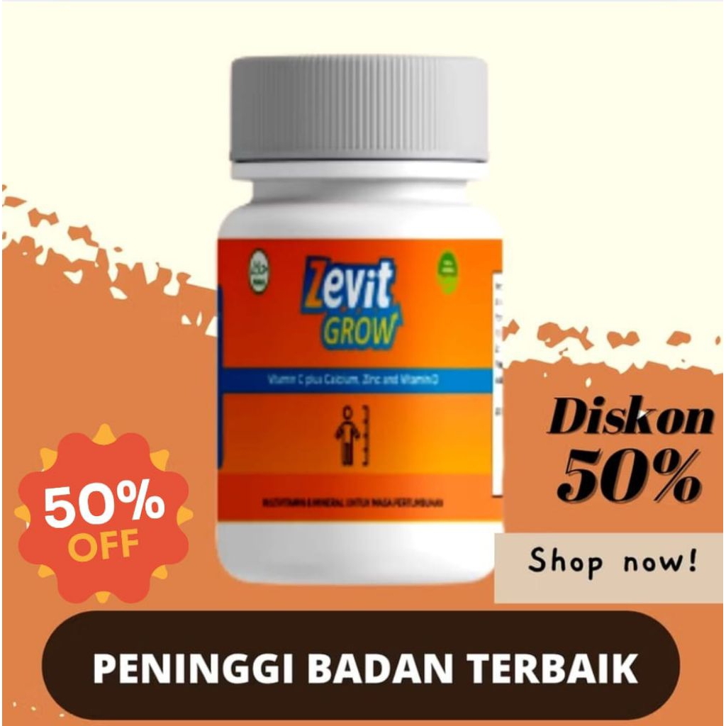 zevit grow capsule penambah tinggi badan | calsium vitamin untuk remaja & dewasa