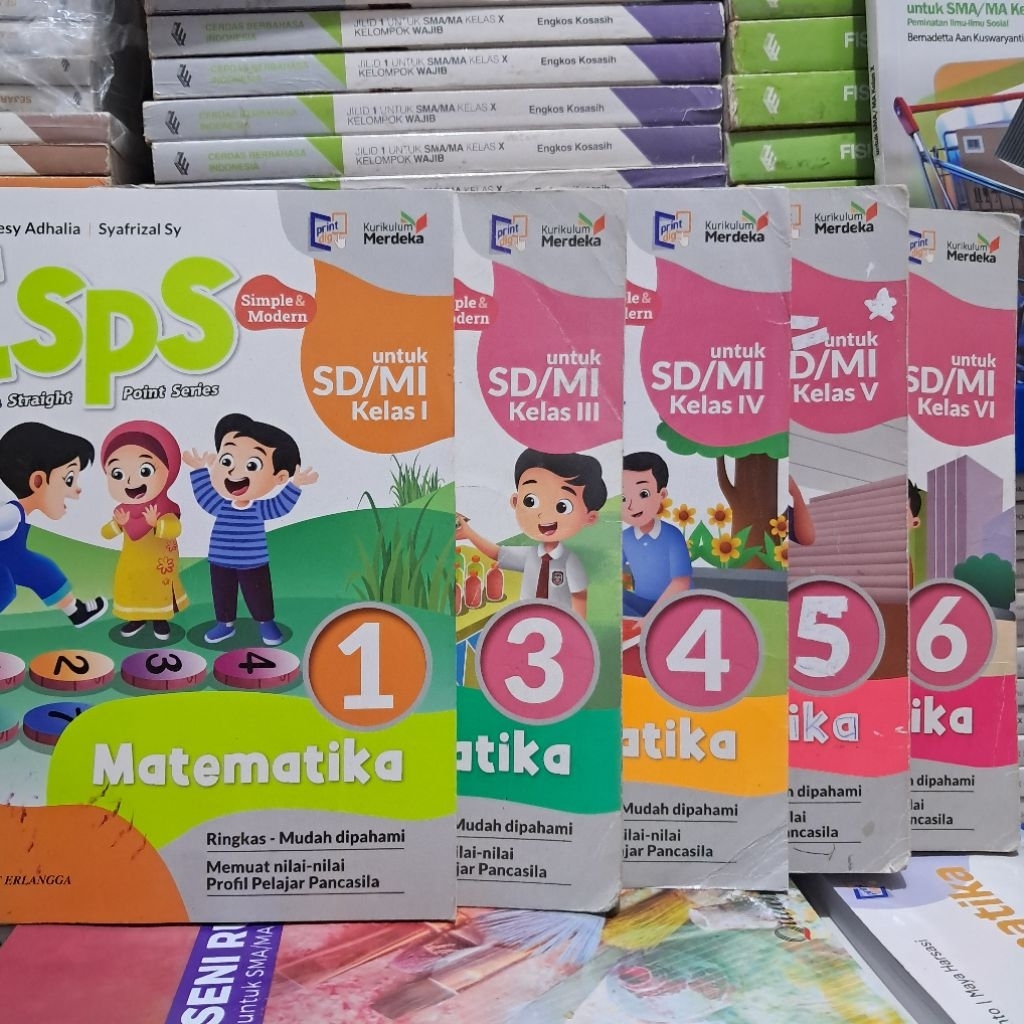 buku bekas ori kurikulum merdeka ESPS MATEMATIKA  UNTUK SD/MI KELAS 1,2,3,4,5,6 ERLANGGA