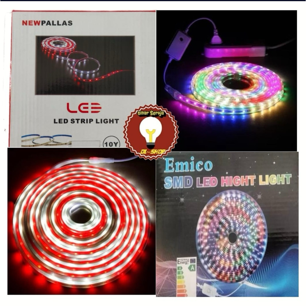 LAMPU LED HIAS STRIP MUXINDO / HOYT MERAH PUTIH / WARNA WARNI AGUSTUS KAMAR AESTHETIC 7 METER TERMUR