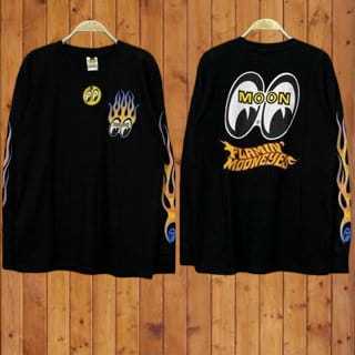 Kaos Pria/Wanita Unisex  Lengan Panjang Mooneyes Premium  Cotton Combed