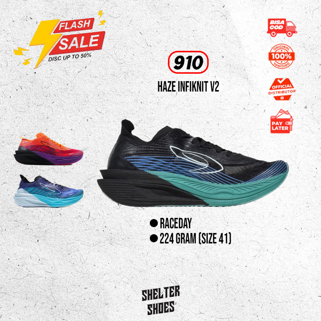 NINETEN 910 HAZE FLOW STRIKE PLAT TPU RACE DAY NINETEN OFFICIAL STORE SEPATU RUNNING SEPATU LARI