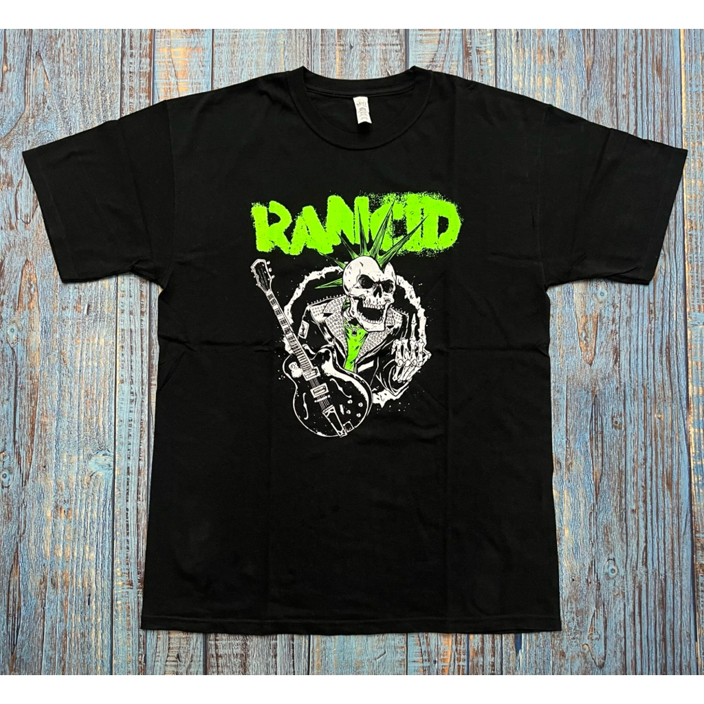 Kaos T-Shirt Band Rancid - Skeletim Guitar Official Merchandise