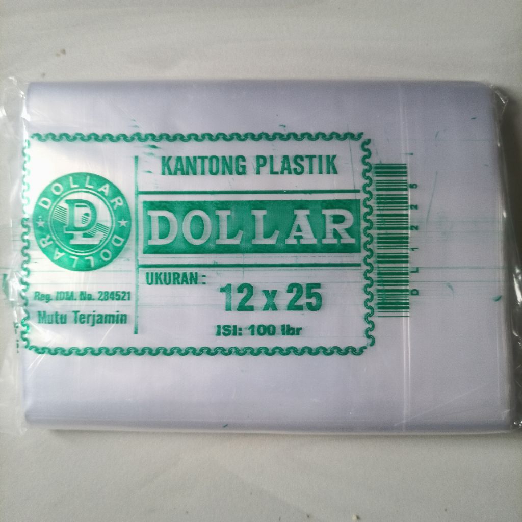 Plastik 12x25 Dollar bening