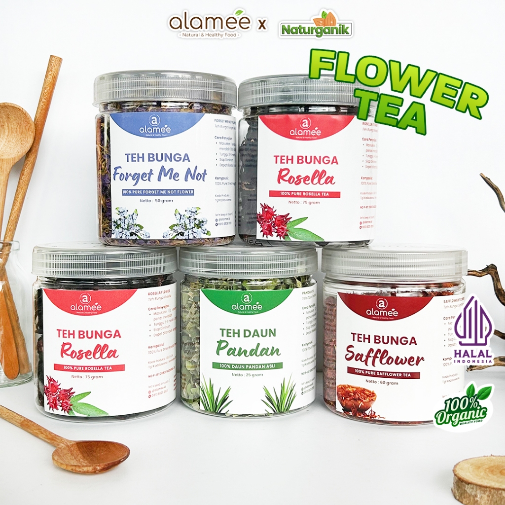 

ALAMEE Teh Hijau Green Tea Bunga Chamomile Flower Mawar Melati Lavender Earl Grey Organik Naturganik