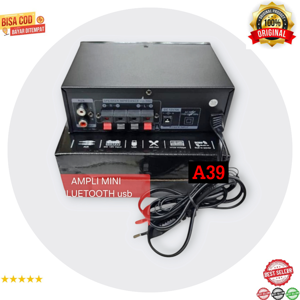 A39 BLUETOT MUSIK BAS  AMPLI MINI BLUETOOTH ORI 100% TARGA TOA POWER AMPLIFIER KARAOKE MOBIL RUMAH A