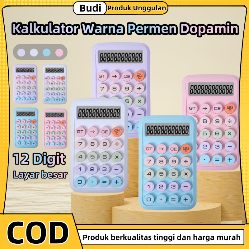

12 Digit Kalkulator MultifungsiKalkulator Nilai Tinggi Warna Permen kalkulator dagang kalkulator akuntansi