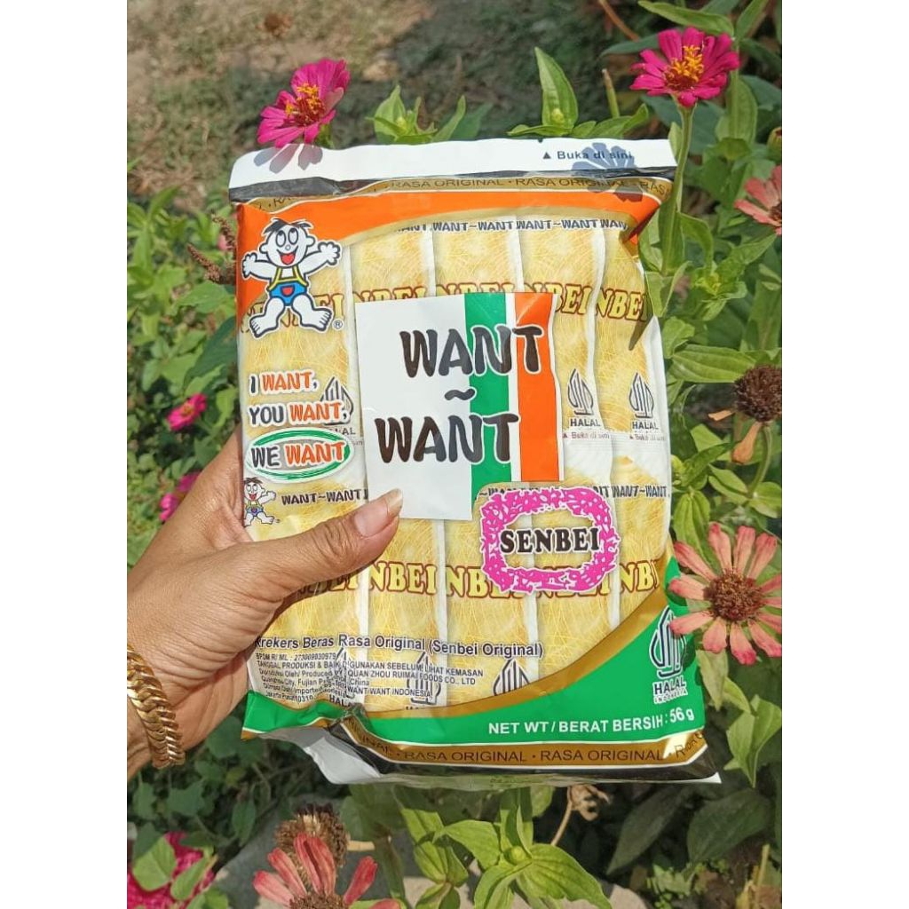 

Want - Want Senbei crackers | Crackers beras original | Kemasan 56 gr | Camilan atau snack Gurih dan renyah.
