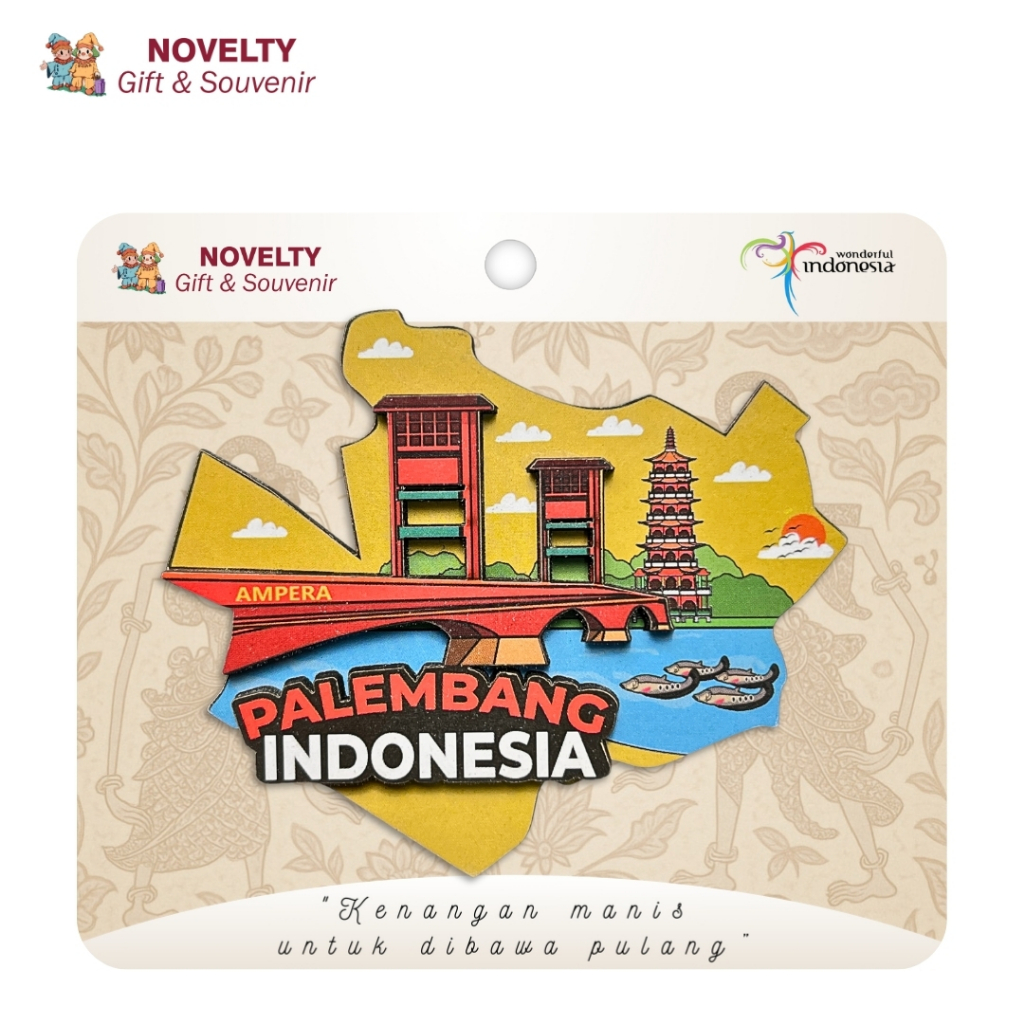 Souvenir magnet kulkas daerah Balikpapan Makassar Palembang Dieng Subang Pangandaran Banten Tangeran