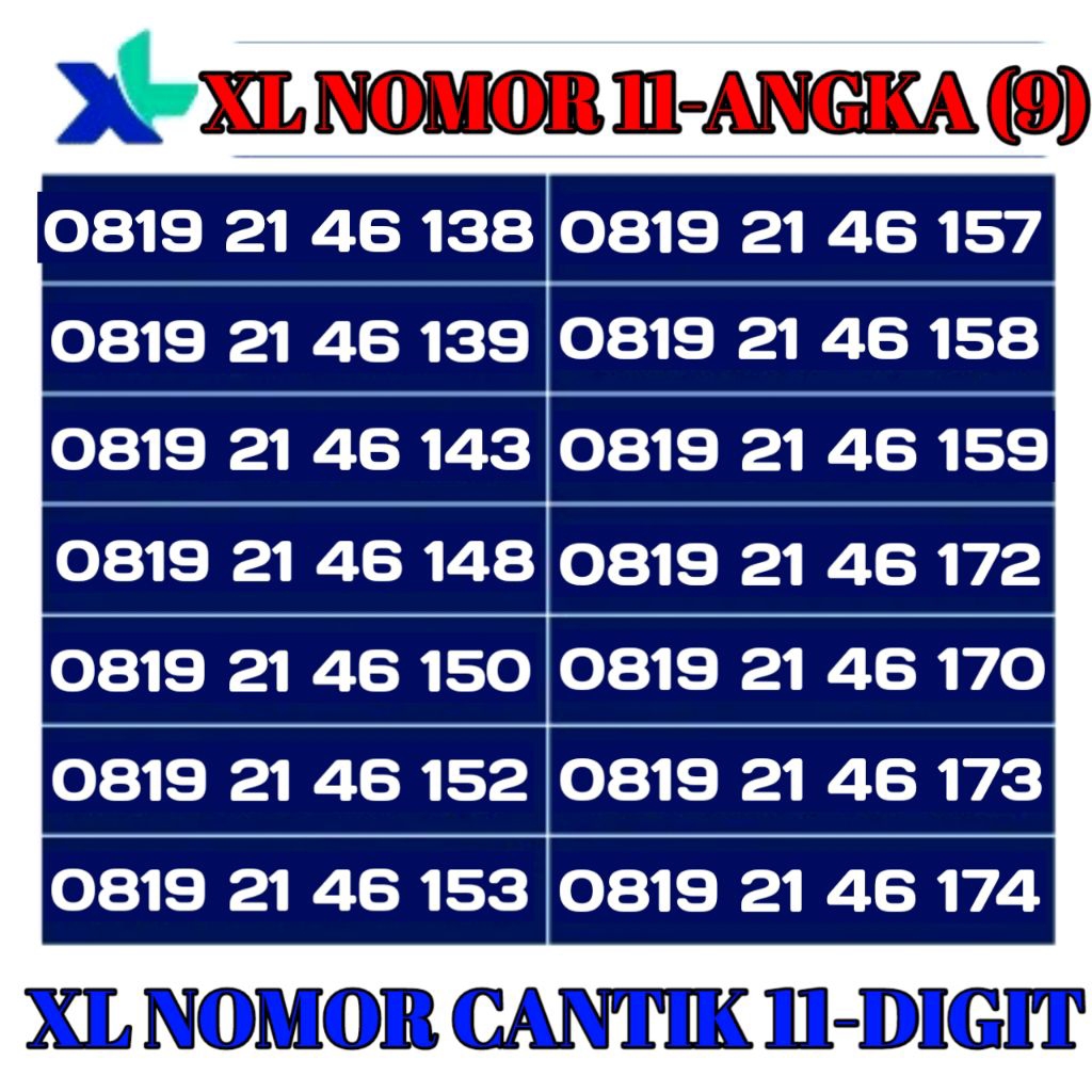 promo perdana XL nomor cantik 11digit(Cek Deskripsi)