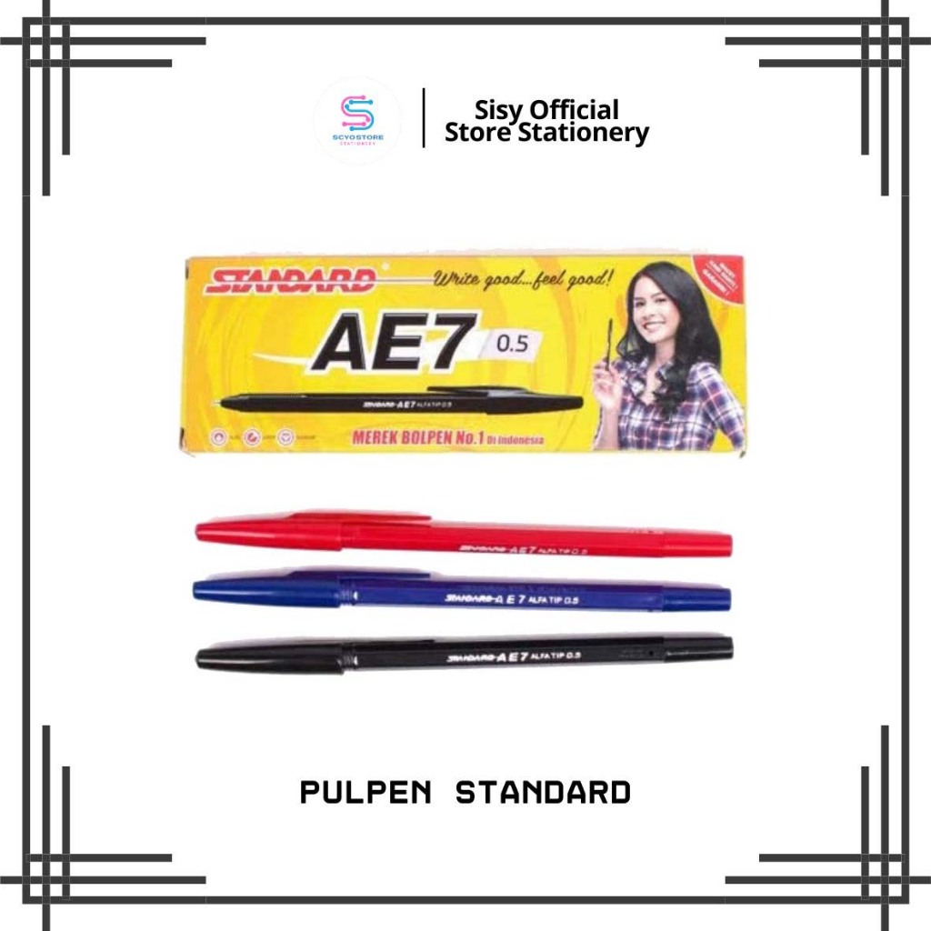 

Pulpen AE7 Pen Oil Gel STANDARD 0.5 mm (Hitam)