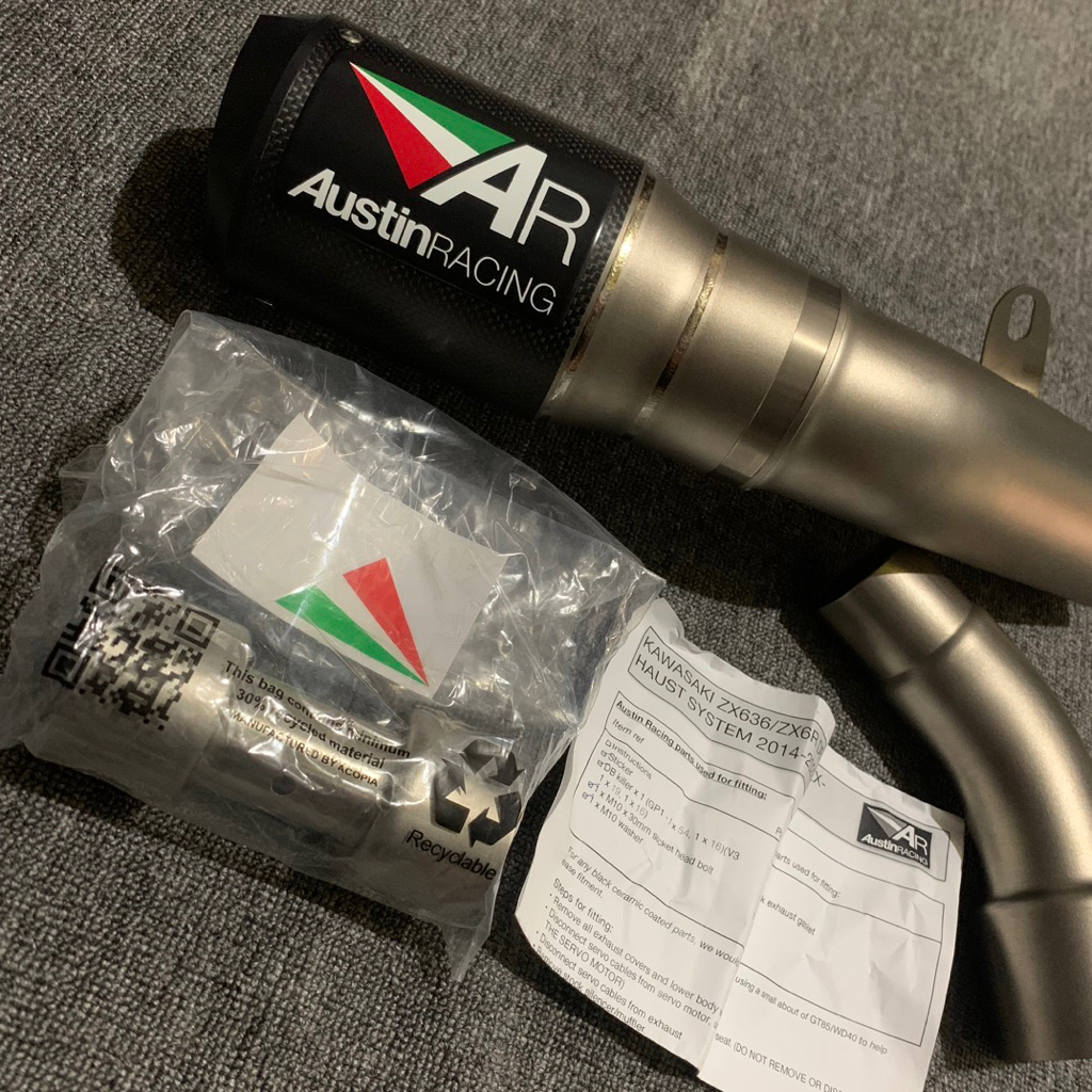 AUSTIN RACING KAWASAKI ZX636/ZX6R DE-CAT CARBON GP1 SLIP ON