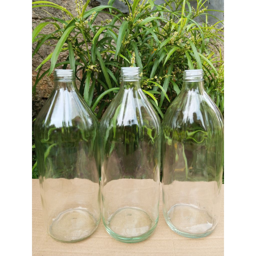 botol kaca bening 1000ml / botol kaca bening 1liter / botol kaca 1 liter
