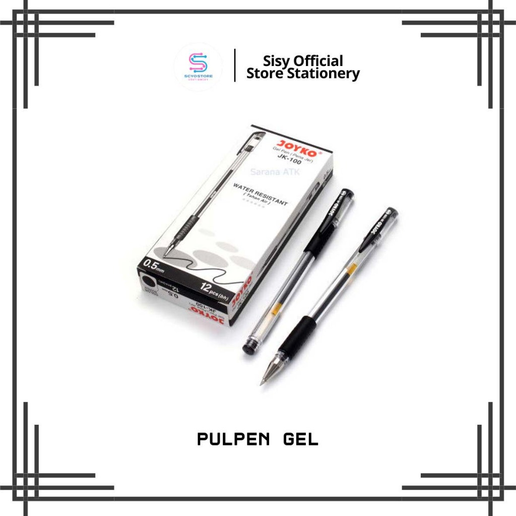 

Pulpen Gel Joyko JK-100 0.5mm - Bolpen Pena Gel Hitam Biru 0,5 mm