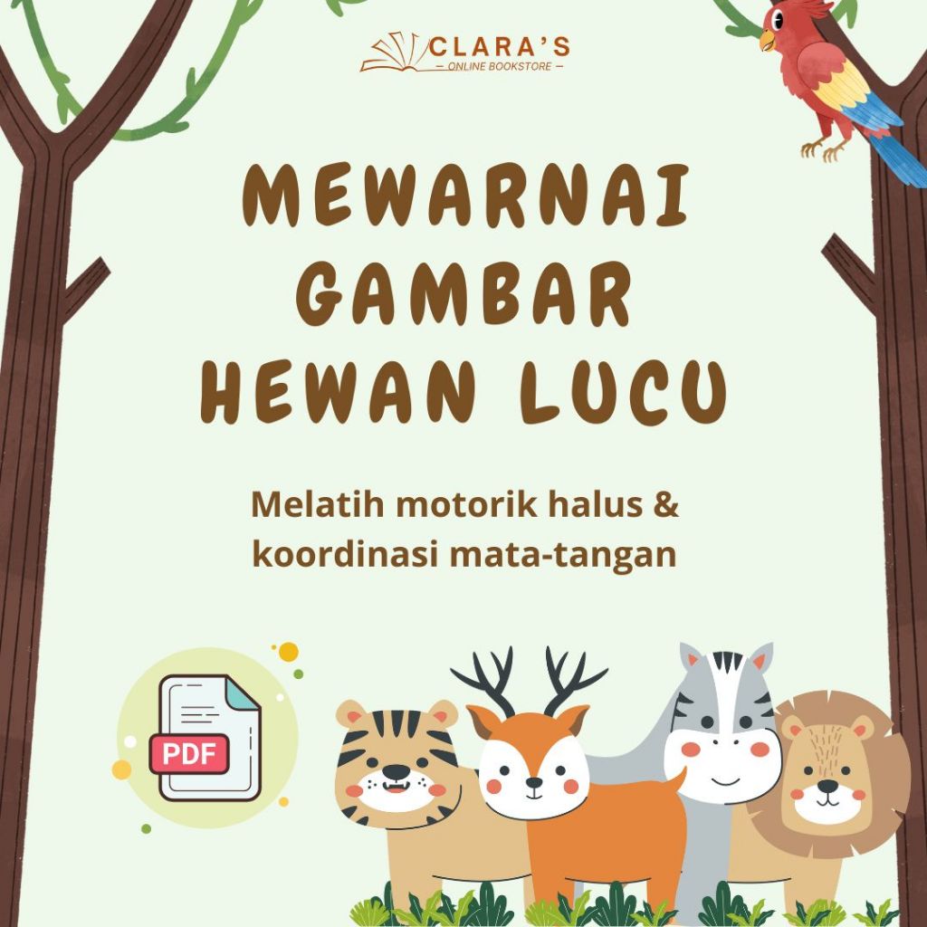 

Clara's Mewarnai Gambar Hewan Lucu | 50 Lembar PDF | Printable Worksheet Untuk TK SD