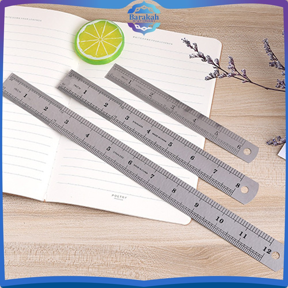 

EC Penggaris Besi Peralatan Sekolah / Ruler 50CM Penggaris Stainless Alat Ukur Serbaguna Barakah Stationery A107