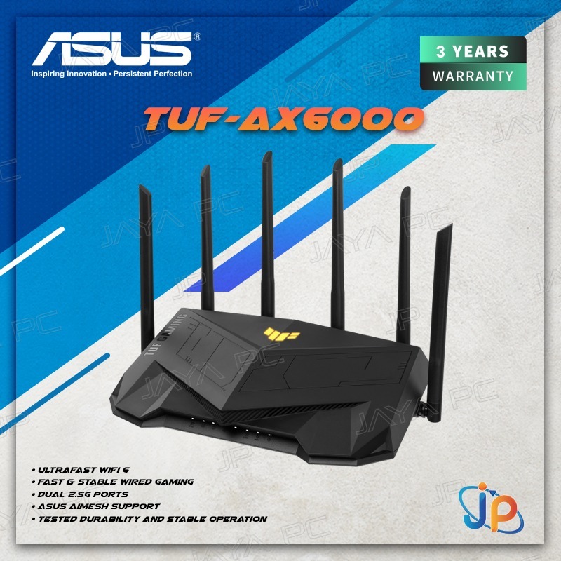 ASUS TUF Gaming Router TUF-AX6000 Dual Band WiFi 6 with AiMesh