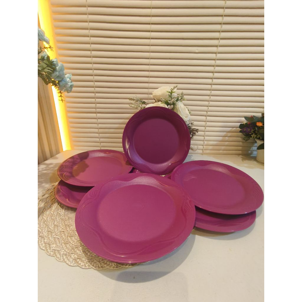 piring makan ungu tupperware daoat 6 pcs
