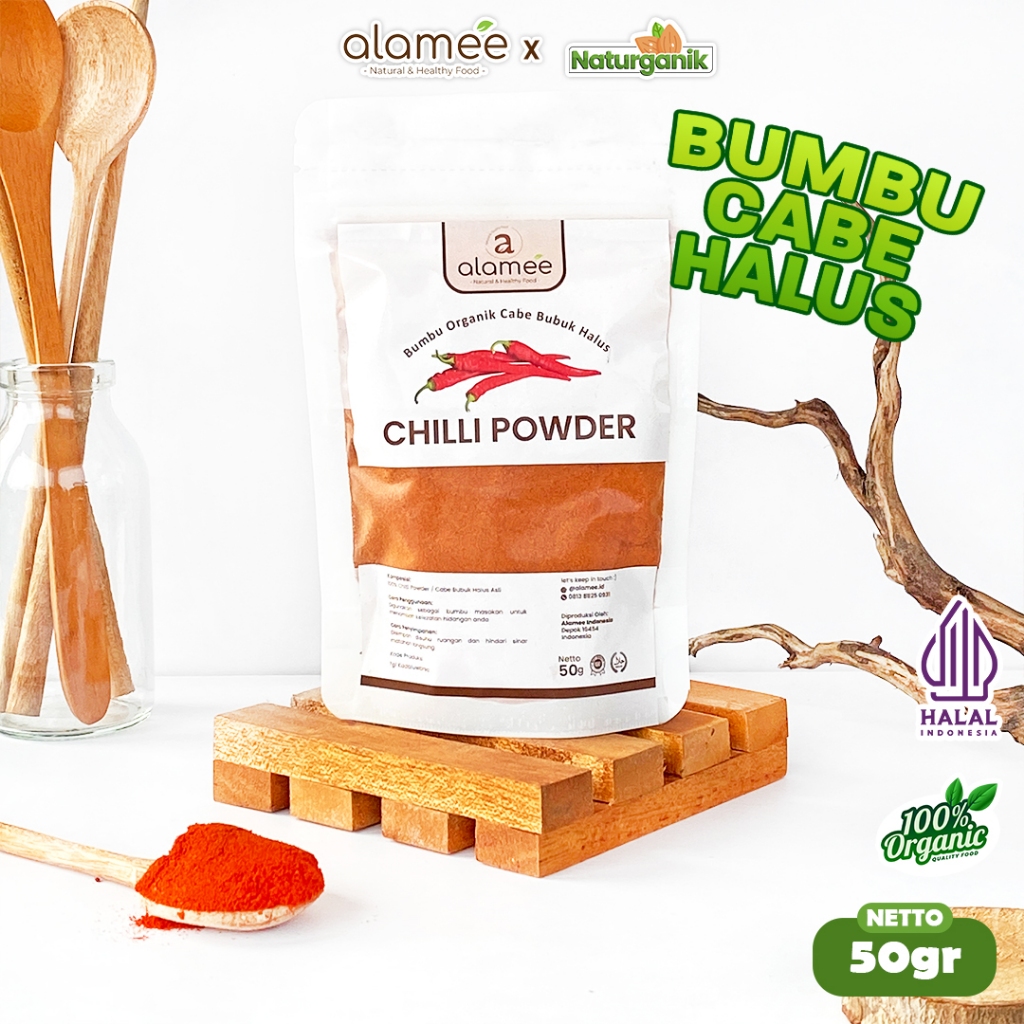 

ALAMEE Cabe Bubuk Halus Bumbu Dapur Organik Chilli Powder Chili Cabai Seasoning 50 Gram Naturganik