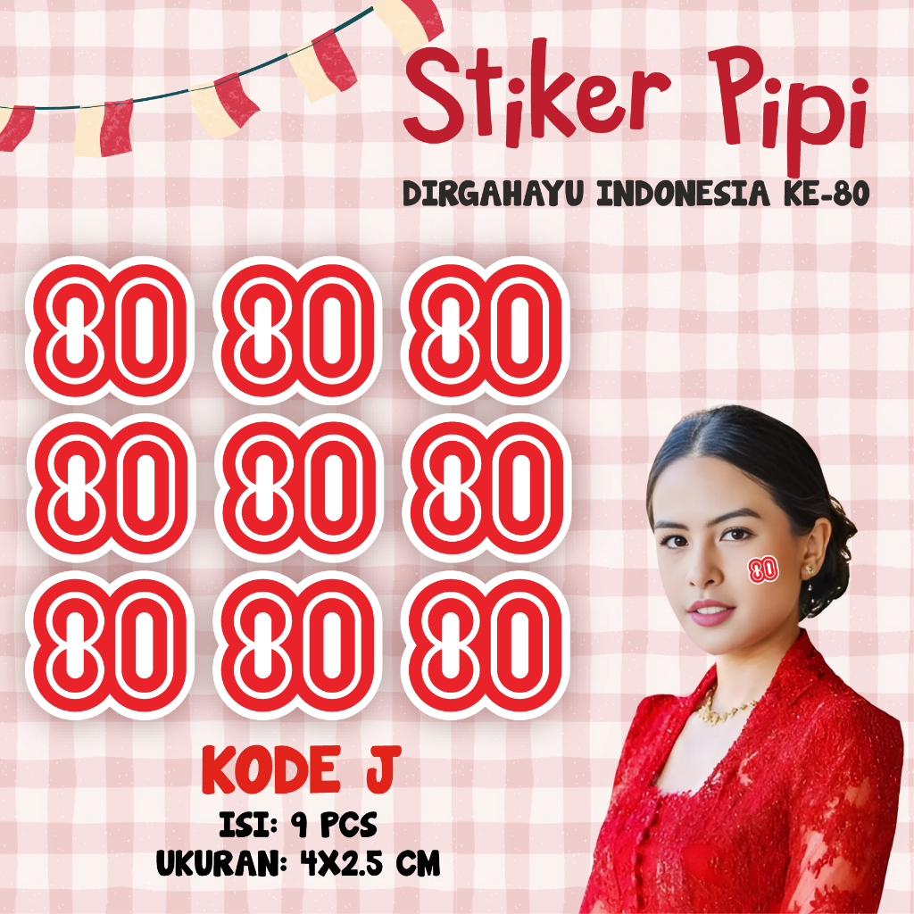

JEESTA - Stiker Pipi Merah Putih Agustusan - Scrapbook & Face Sticker - Stiker Bendera Kemerdekaan HUT RI