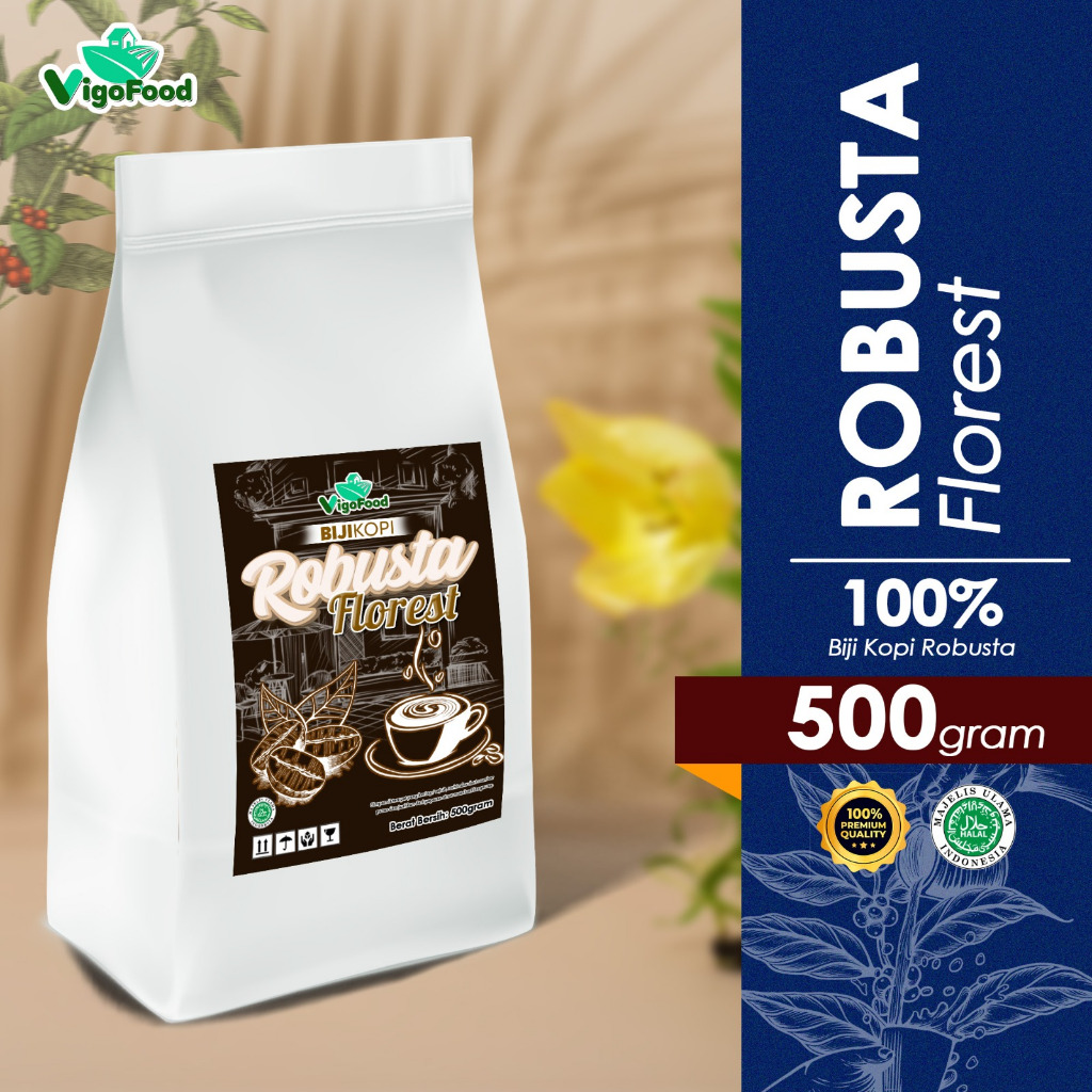 

BIJI KOPI ROBUSTA FLOREST PREMIUM 500 GRAM / ROBUSTA COFFEE / ESPRESSO COFFE