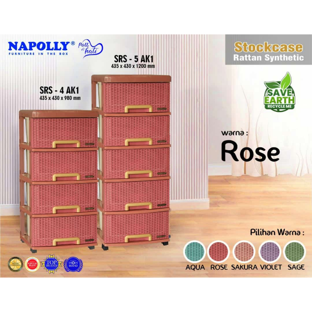 lemari plastik napolly laci srs 5 ak1