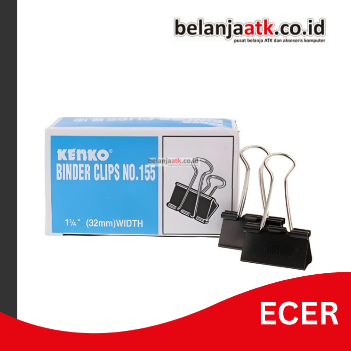 

[ECER] Binder Clip/Penjepit Kertas Kenko No. 155 Ukuran 32 mm (1.25 inch)