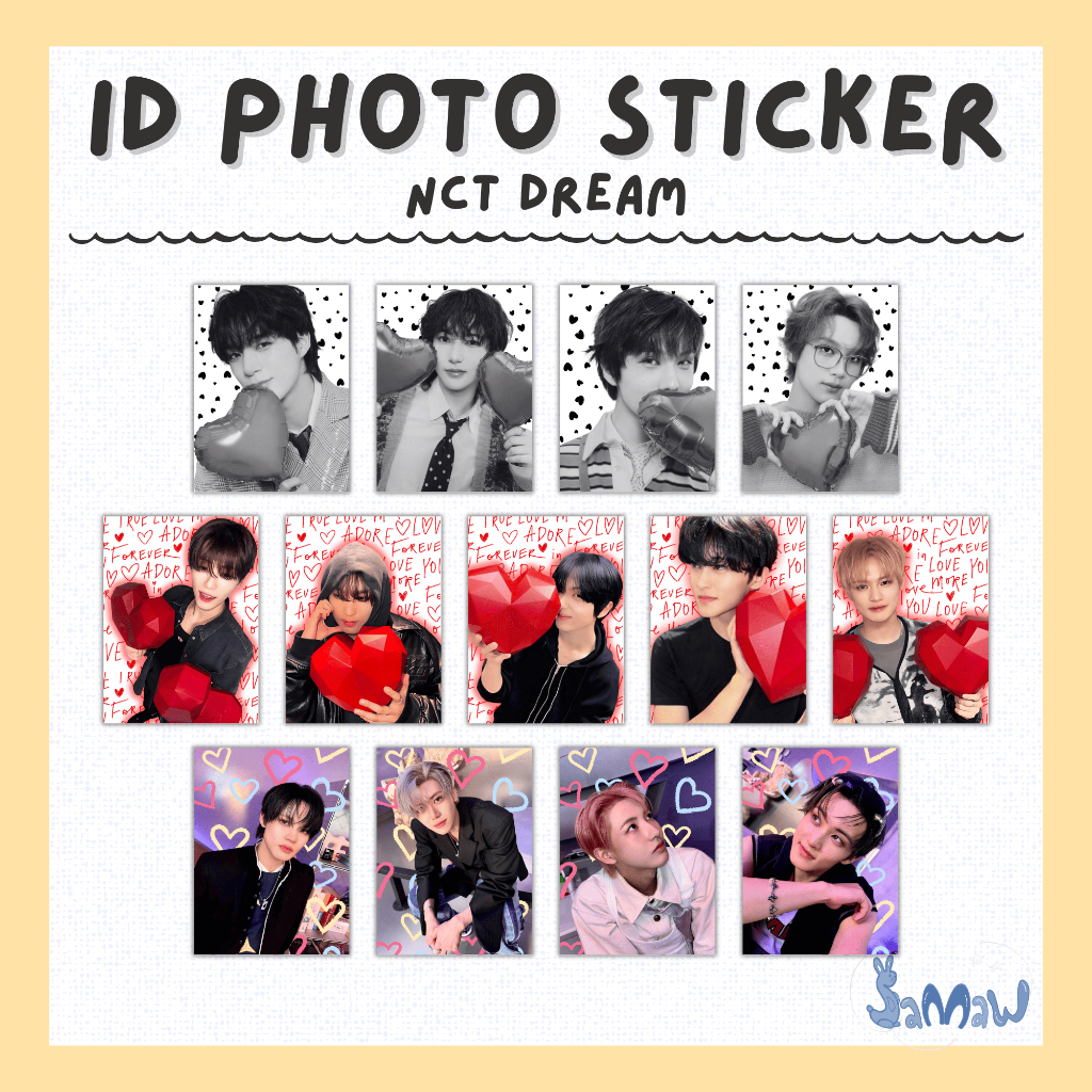 

ID PHOTO Sticker NCT Dream | Stiker Freebies Konser | Stiker Haechan Mark Jeno Jaemin Renjun Chenle Jisung