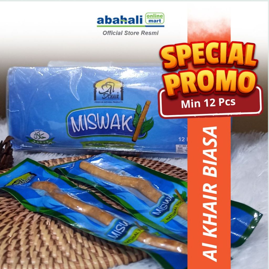 Siwak Al Khair Biasa - Min 12 Pcs Perlengkapan Sholat Perawatan Gigi dan Mulut Siwak Asli Arab Saudi
