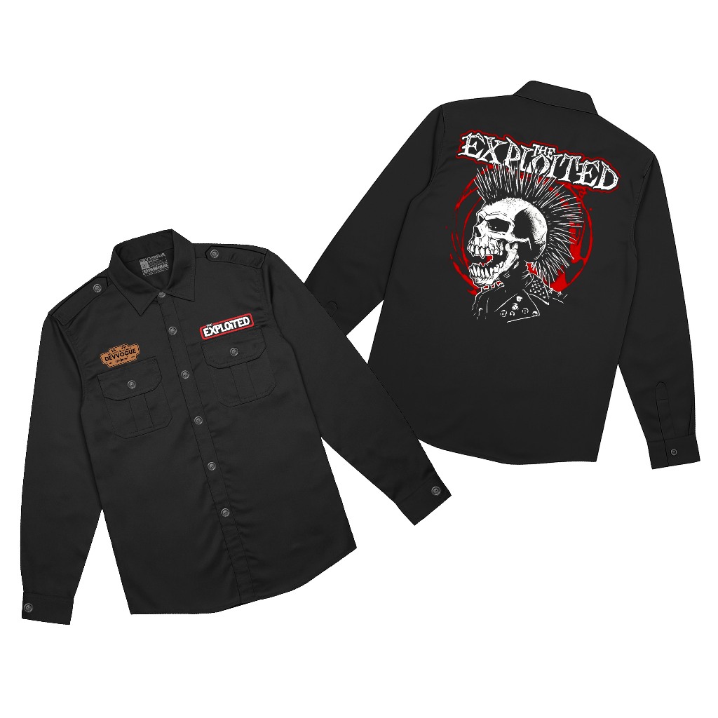 Devvogue Workshirt Pria The Eksploited Pdh Lengan Panjang Bahan American Drill