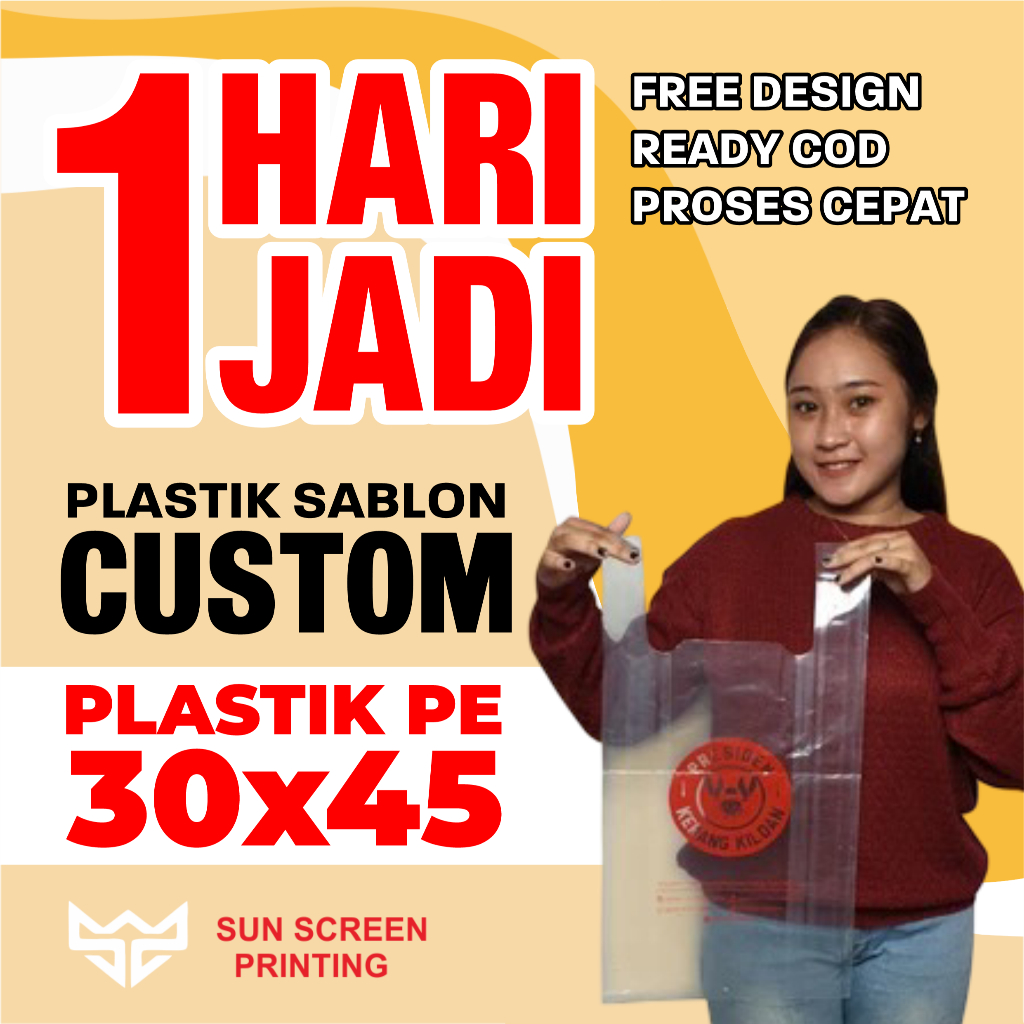 Sablon Plastik Bening PE Besar 30x45