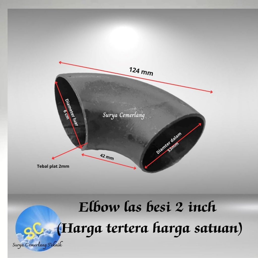 Elbow Las Besi 2  inch  Pipa Las / Elbo Lbow Keni Knee Pipa Las Knee Penyambung Pipa Besi 2  inch