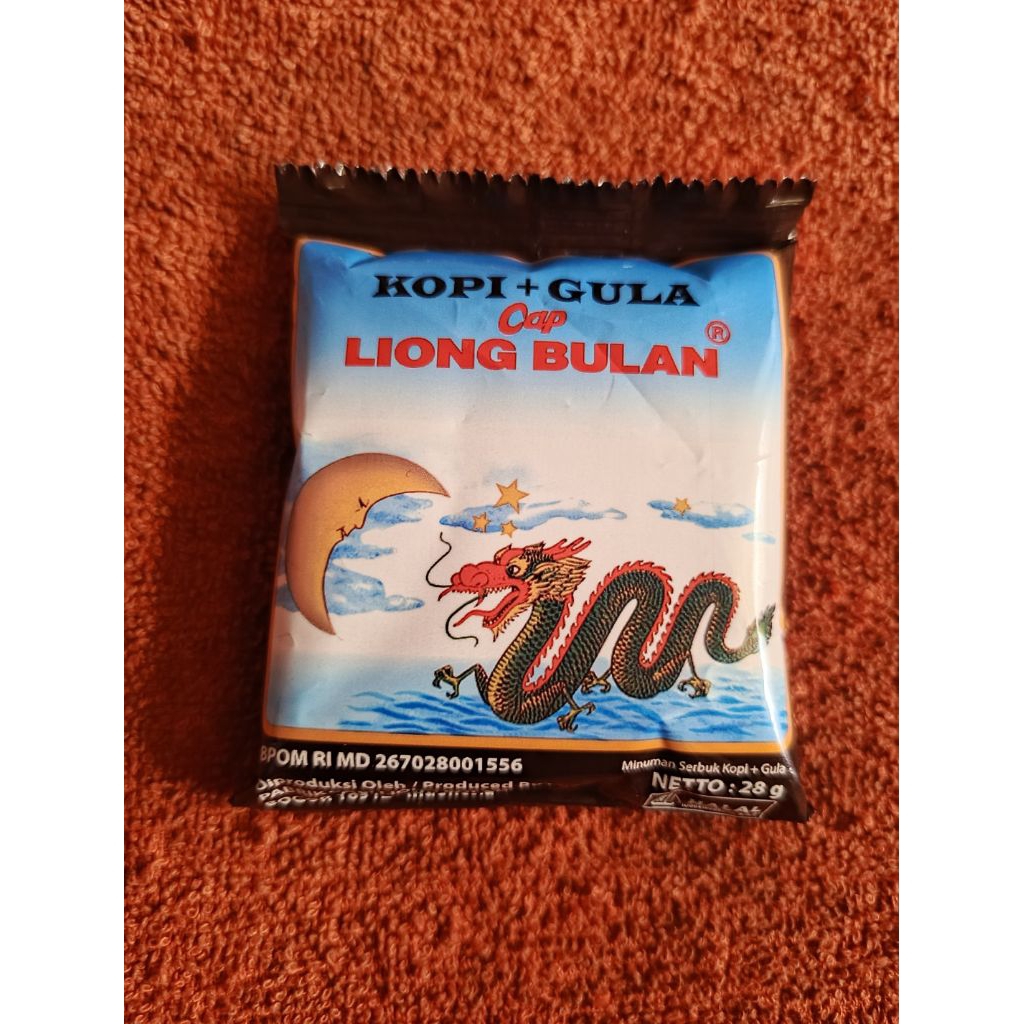 

Kopi hitam Liong Bulan + gula siap saji harga satuan isi 28gram