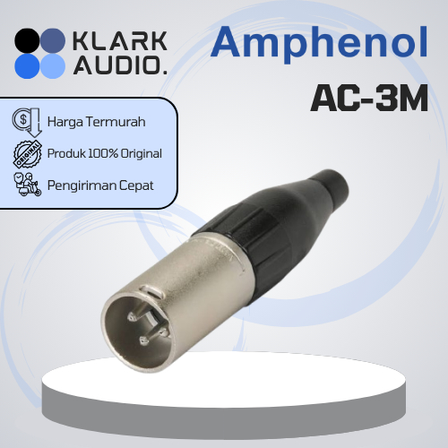 Amphenol AC3M / Amphenol AC3MM / Amphenol AC-3M Male Cowok XLR Cable Connector Nickel ORIGINAL