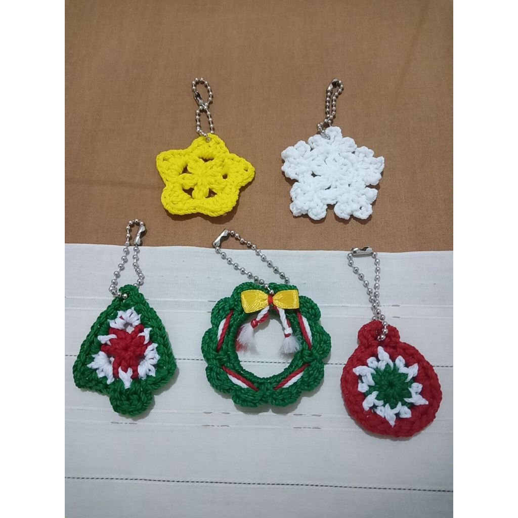 

Hang tag natal isi 5 pcs. rajutan handmade