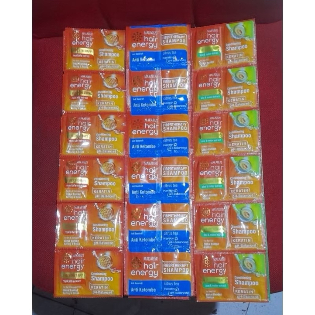 makarizo hair energy shampoo rentengan isi 12