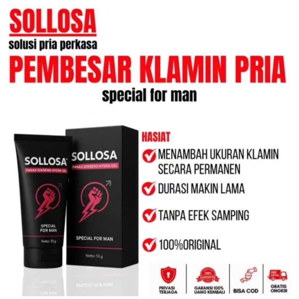 SOLLOSA GEL MiINYAK PIJAT PRIA PEMBESAR MR P TERBAIK PERMANEN 100%ORIGINAL BPOM