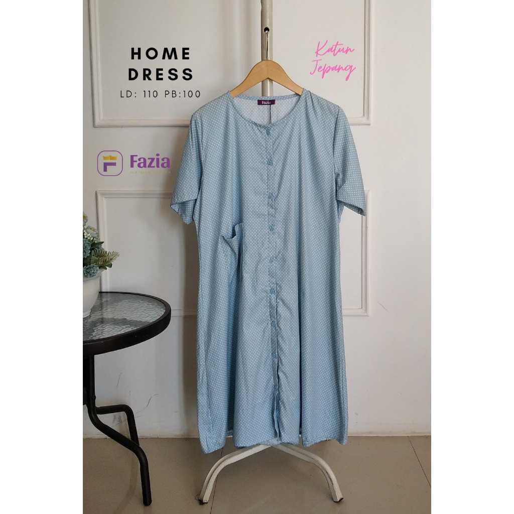 Home Dress Full Kancing Hidup Rayon Twill// Katun Jepang  Lengan Pendek