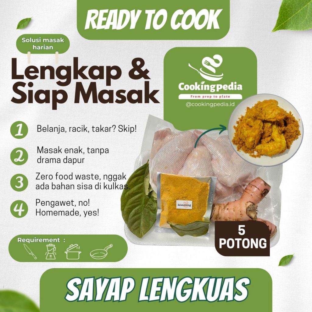 

[Cookingpedia] Masak Sayap Goreng Lengkuas I Ayam Fresh Tinggal Masak I Paket Masak Lengkap Dengan Bumbu I Ayam Goreng Siap Saji I Ready to Cook I Ready to Eat