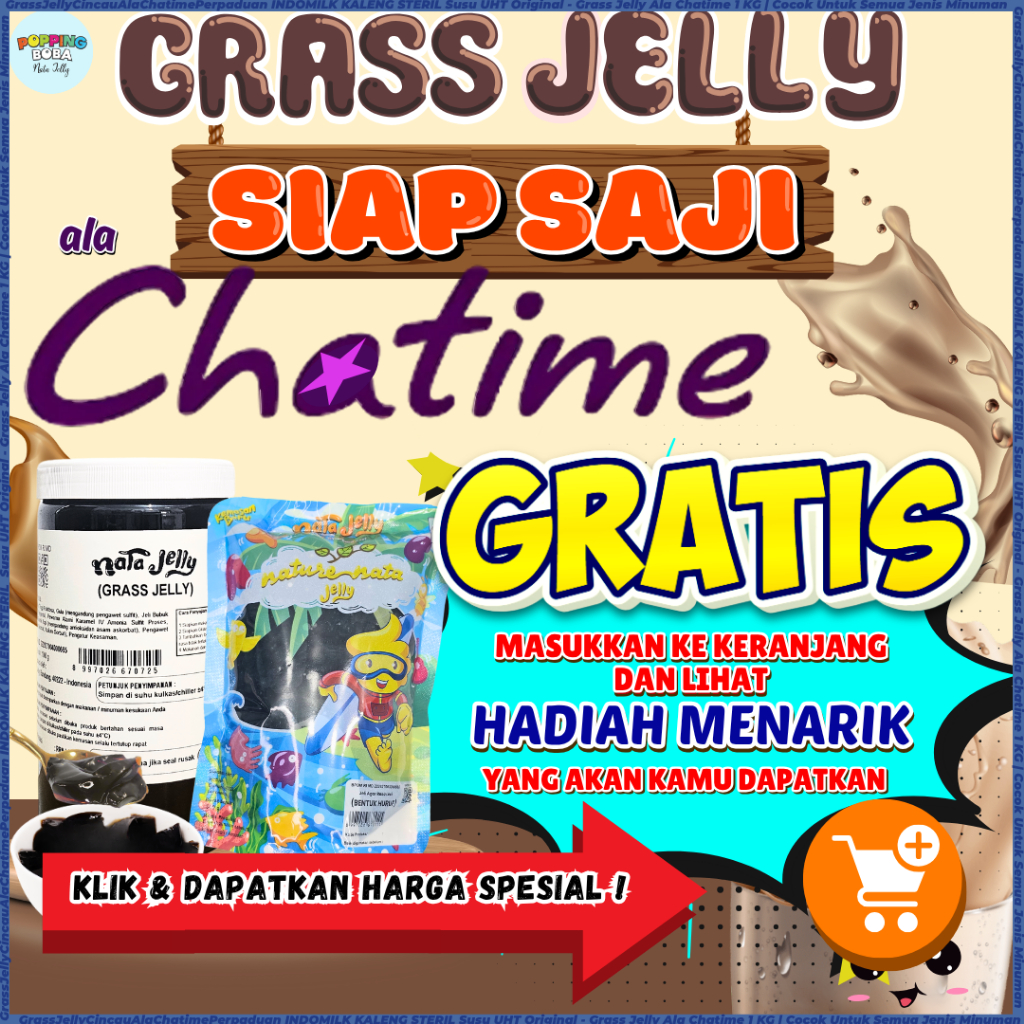 

GrassJellyCincauAlaChatimePerpaduan INDOMILK KALENG STERIL Susu UHT Original - Grass Jelly Ala Chatime 1 KG | Cocok Untuk Semua Jenis Minuman