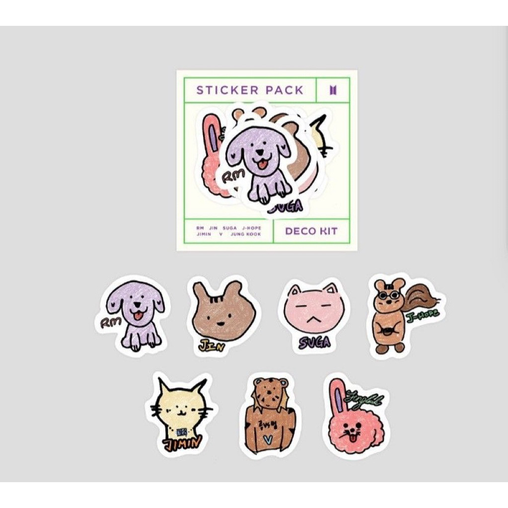 [ BTS DECO KIT ] Sticker Packs Deco Kit BTS Kartun Official