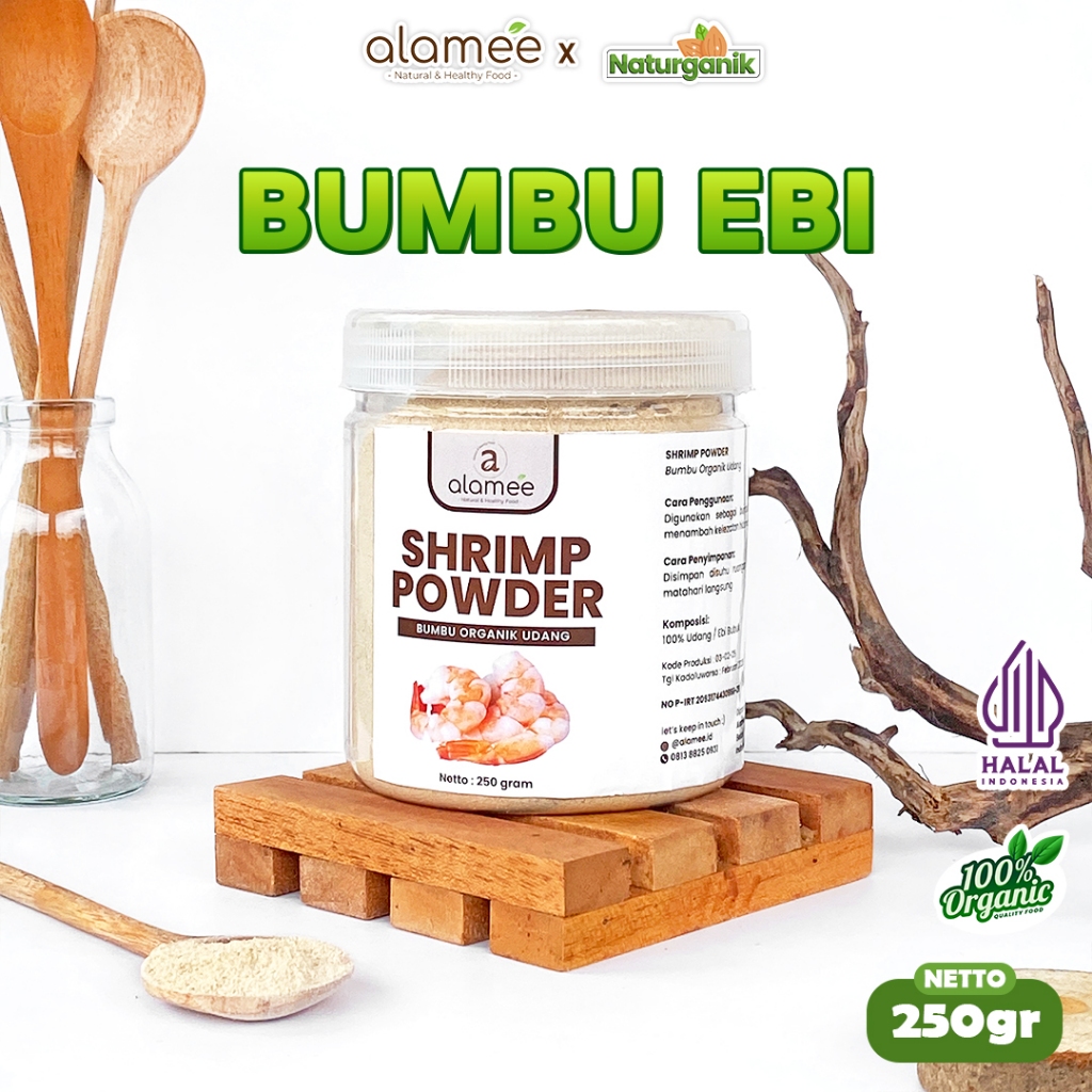 

ALAMEE Ebi Bubuk Halus Udang Bumbu Dapur Organik Shrimp Powder Spice Seasoning 250gr Naturganik