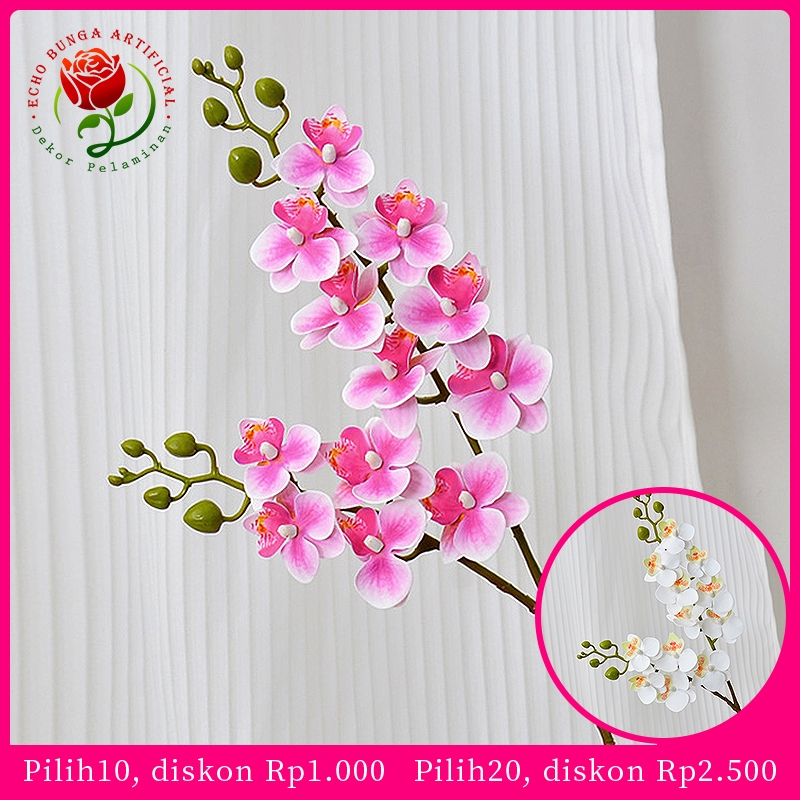 Bunga Anggrek Latex Artificial Bunga Anggrek Palsu Import Premium Hiasan Rumah