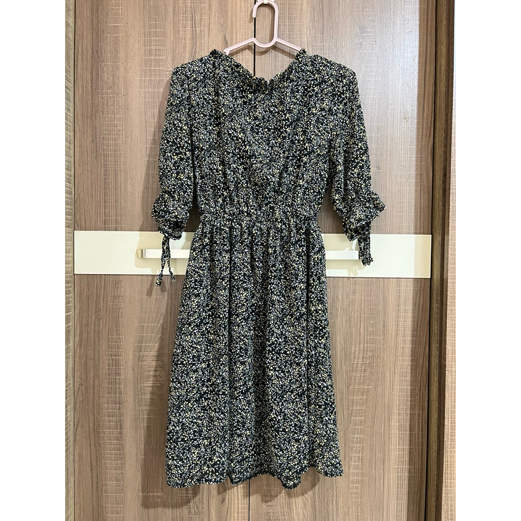 Black Floral Vintage Dress