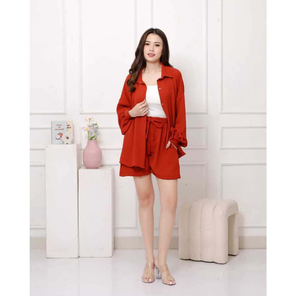 Gienid | One Set Daily Danen | Crinkle Premium | One Set Kemeja Busui Friendly