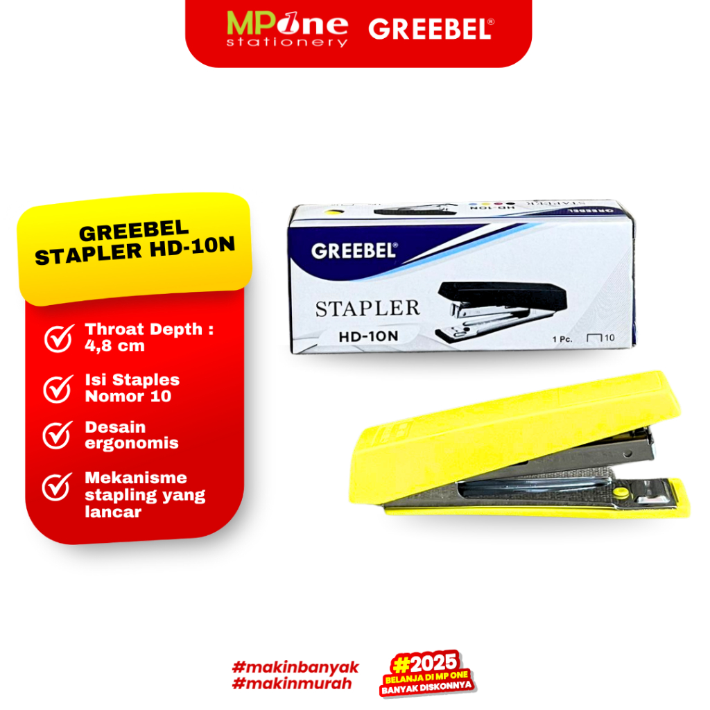 

Greebel Stapler Kecil HD-10N / Stapler Jepretan Kertas / Stapler Isi No 10 GREEBEL