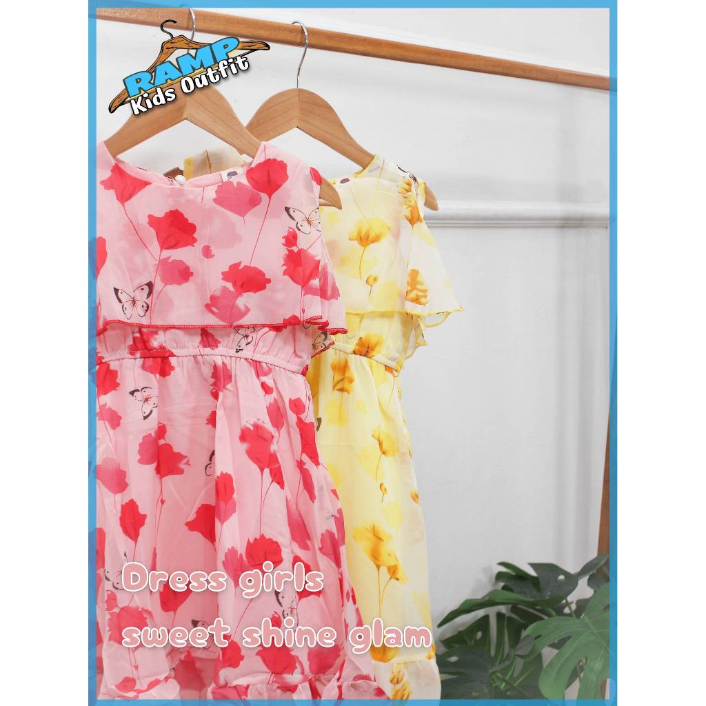 dress anak perempuan | dress anak motif bunga | Dress girls sweet shine glam ball 350-22